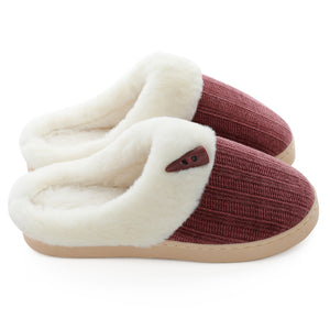 NineCiFun Women's Slip on Fuzzy Slippers Outdoor House Slippers Fur Lined