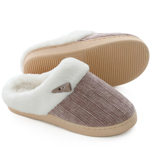 NineCiFun Women's Slip on Fuzzy Slippers Outdoor House Slippers Fur Lined