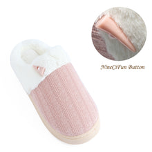 Load image into Gallery viewer, NineCiFun Women&#39;s Slip on Fuzzy Slippers Outdoor House Slippers Cotton Knit