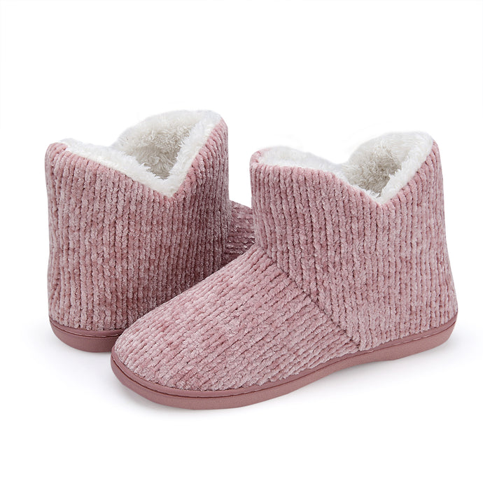 NineCiFun Women's Warm Bootie Slippers Fuzzy Outdoor Indoor House Slippers with Plush Cotton Knit