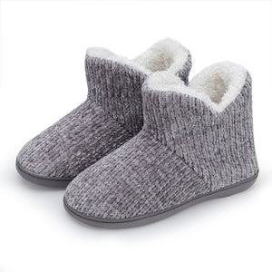 NineCiFun Women's Warm Bootie Slippers Fuzzy Outdoor Indoor House Slippers with Plush Cotton Knit