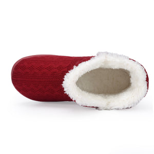 NineCiFun Women's Warm Bootie Slippers Fuzzy Outdoor Indoor House Slippers with Plush Knot