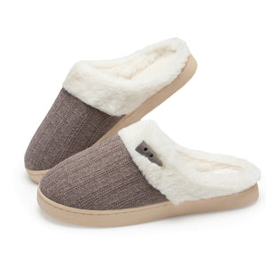 NineCiFun Women's Slip on Fuzzy Slippers Outdoor House Slippers Cotton Knit