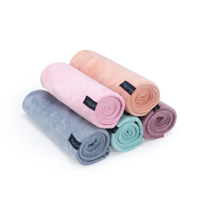 NineCiFun Super Absorbent Microfiber Hair Drying Towels with Button