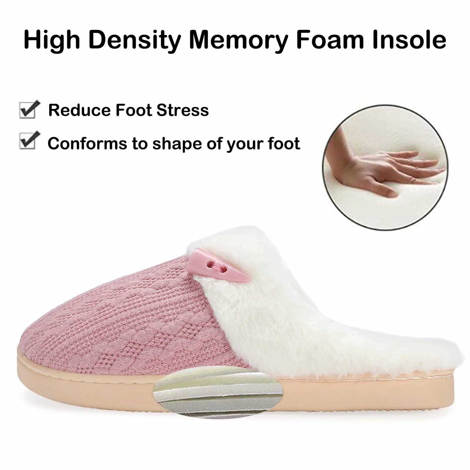  NINE WEST Premium Women's Slippers Fluffy Memory Foam House  Slippers for Women Cozy Furry Insole | Shoes